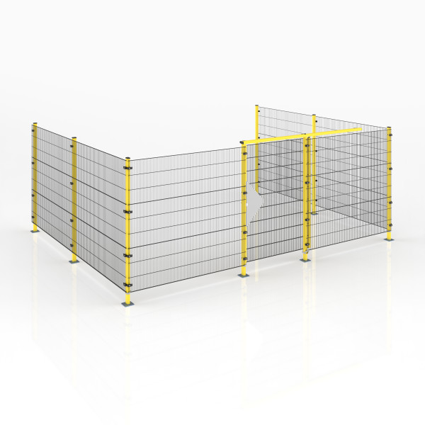 Grille de protection des machines, système modulaire ECONFENCE® BASIC LINE 4000x5000 Porte coulissante