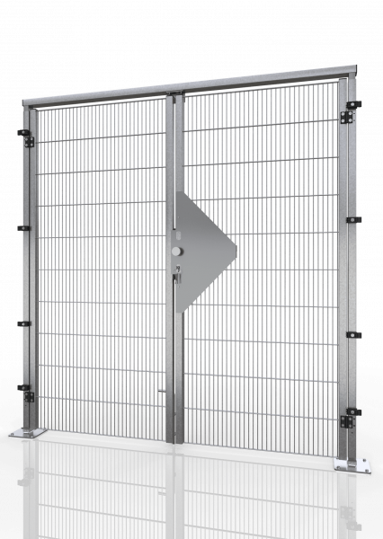 PORTE PIVOTANTE À DEUX Battants pour l'intralogistique ECONFENCE® BASIC LINE ZINC TS01 1900X2000MM