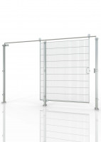 Porte coulissante en acier inoxydable pour la protection des machines DIN gauche HYGIENEFENCE®3000X2000mm